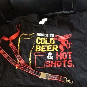 New FireBall T-Shirt And Bottle Opener Neckless